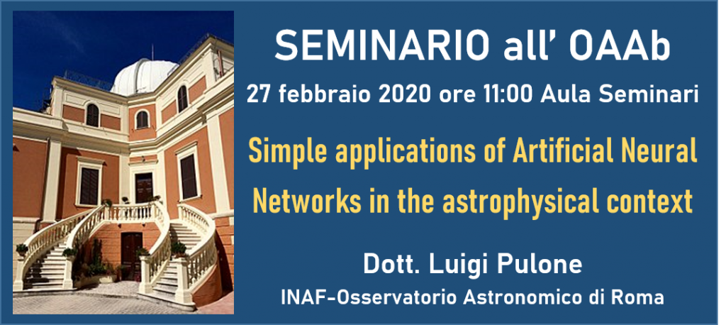 RINVIATO – Simple applications of Artificial Neural Networks in the astrophysical context