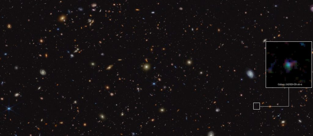 Polvere di carbonio in una galassia primordiale